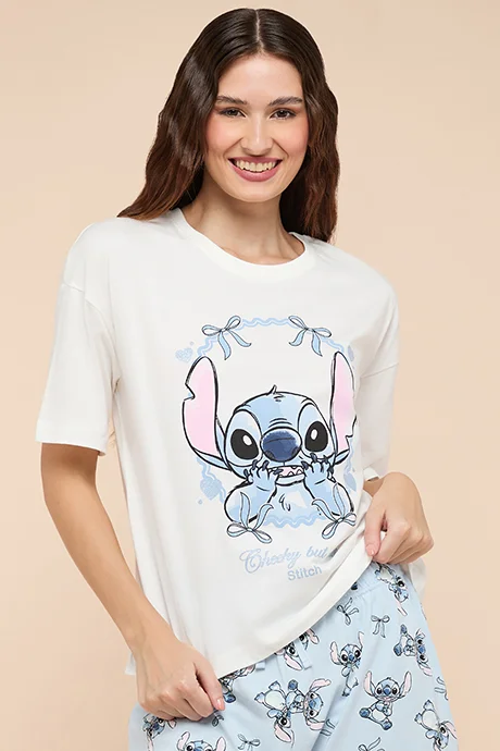 R&b Stitch Printed Shorty Pyjama Set