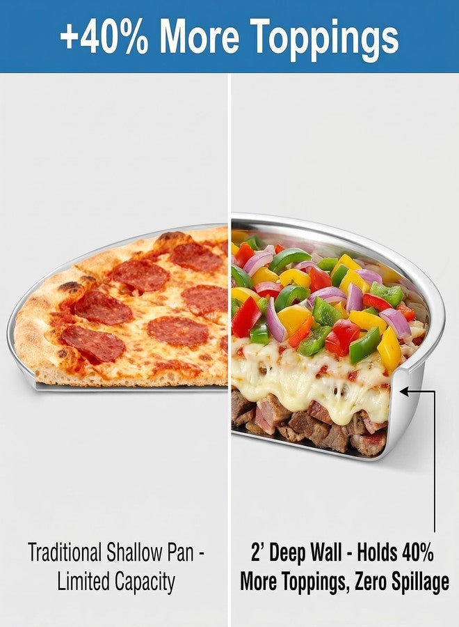 Elsjoy 4 Pack 13 Inch Stainless Steel Deep Pizza Pan, Large Round Pizza Baking Pan, Heavy-Duty Pizza Dish for Oven, Dishwasher Safe - Image 4