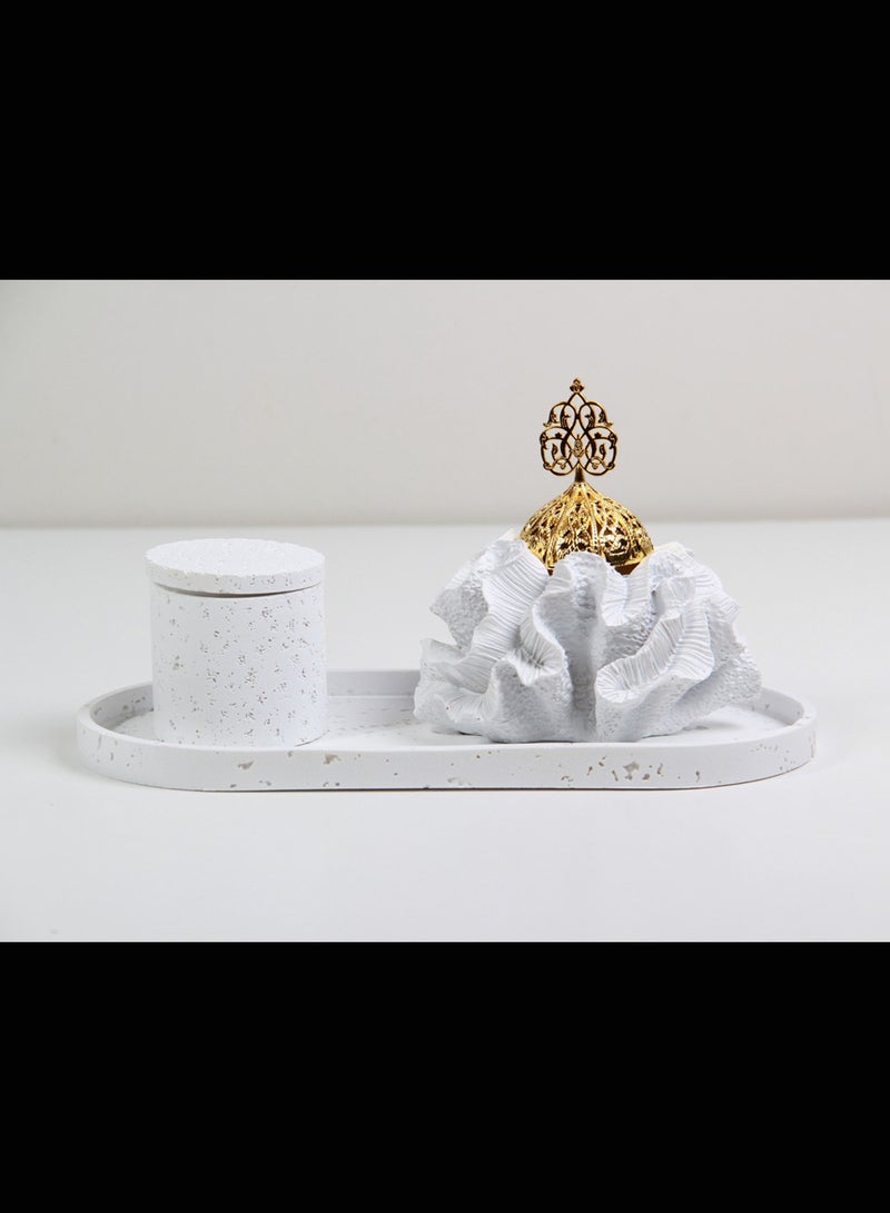 Incense burner set with incense storage boxes and serving tray - Image 1