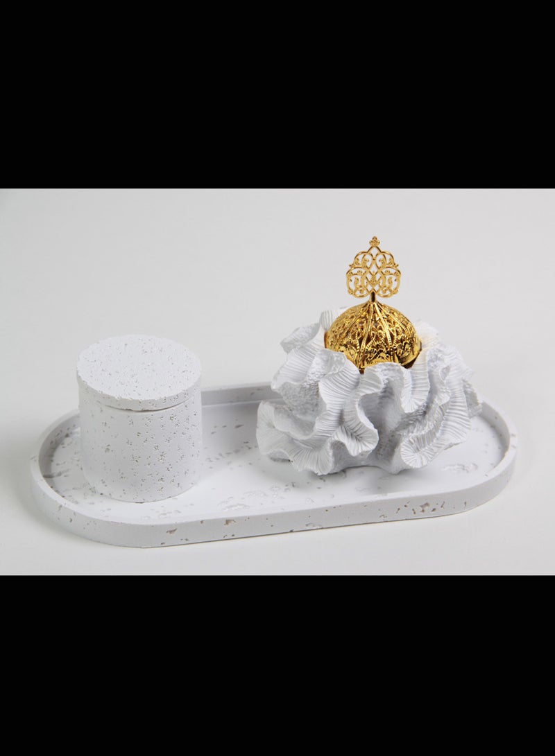 Incense burner set with incense storage boxes and serving tray - Image 3