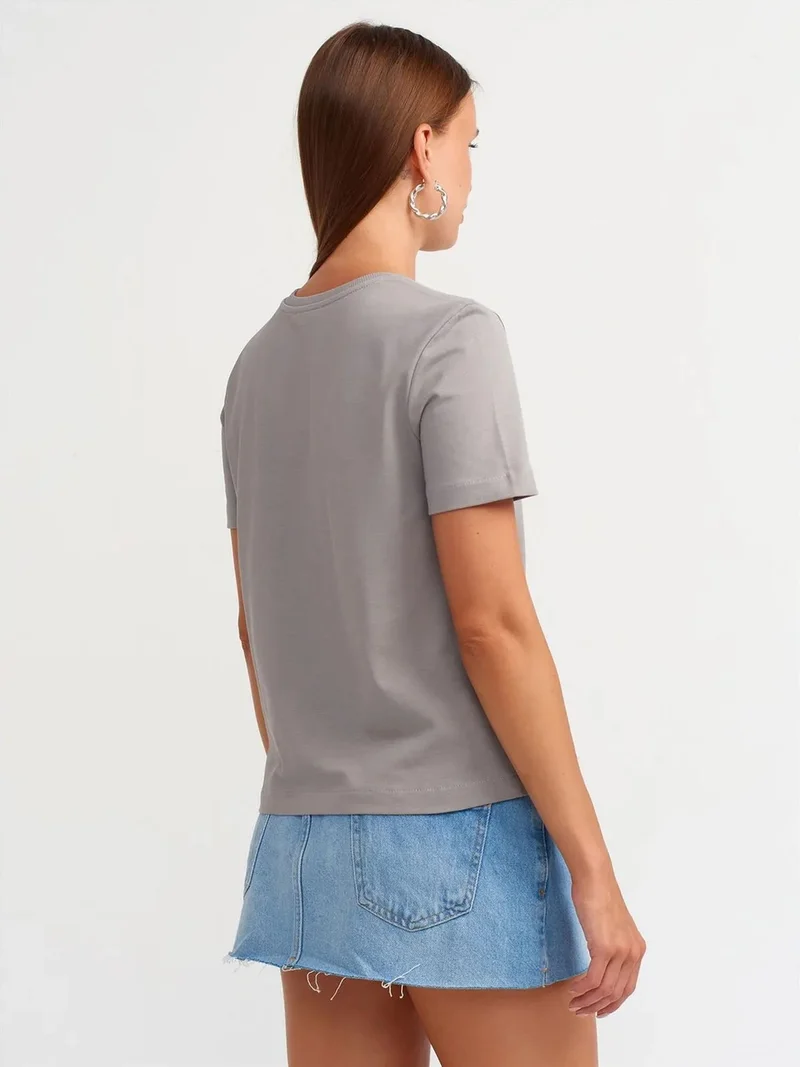 ديلفين DILVIN Women's Cotton Crew Neck T-Shirt