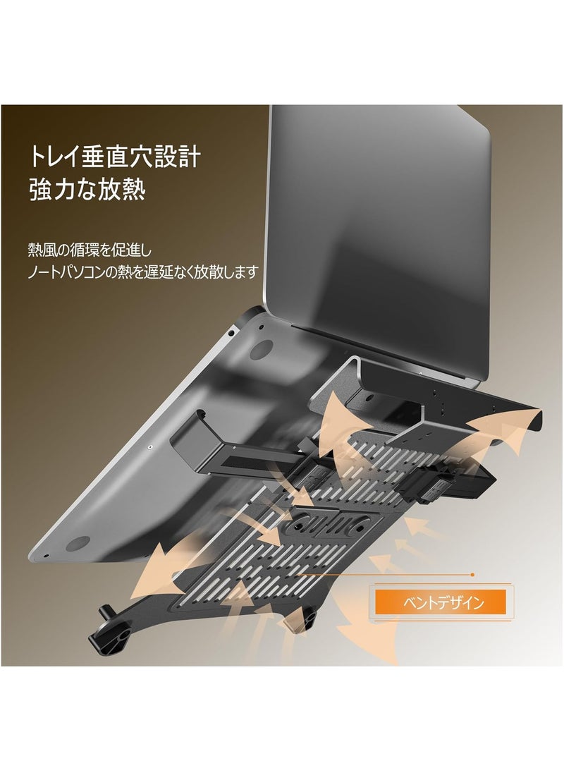 Dual Laptop Monitor Arm for 17-27 Inch 10-17 Inch Screens, Computer Load Capacity 2-9kg, 2 Monitors with 2 Steps, 2 in 1 Dual Display Arm, Gas Spring Mounting Ring and VESA Mounting Clamp 75x75/100x100