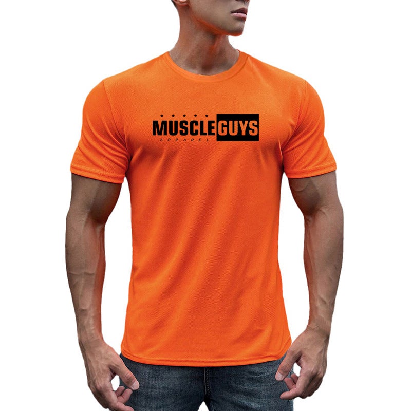 Summer Fitness short-sleeved men''s casual running training quick-drying mesh breathable round neck sports T-shirt fitness clothes - Image 3