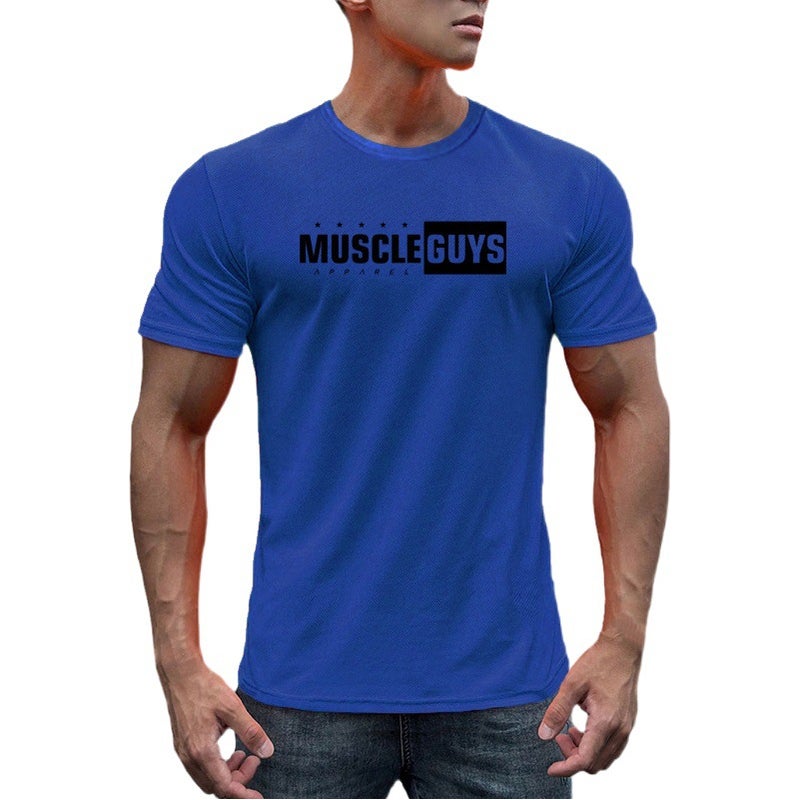 Summer Fitness short-sleeved men''s casual running training quick-drying mesh breathable round neck sports T-shirt fitness clothes - Image 2