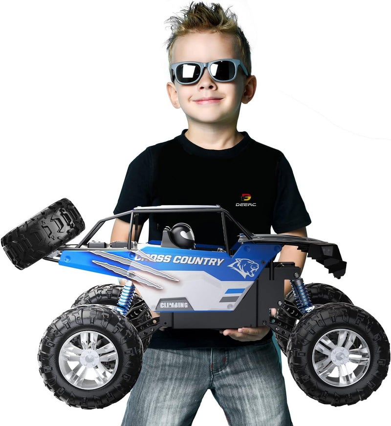 DEERC Large 1:8 Scale Monster Truck for Adults and Boys, Upgraded Remote Control Car with Realistic Sound, 4WD All Terrain RC Toy with 2 Batteries for 80 Minutes Play - Image 1