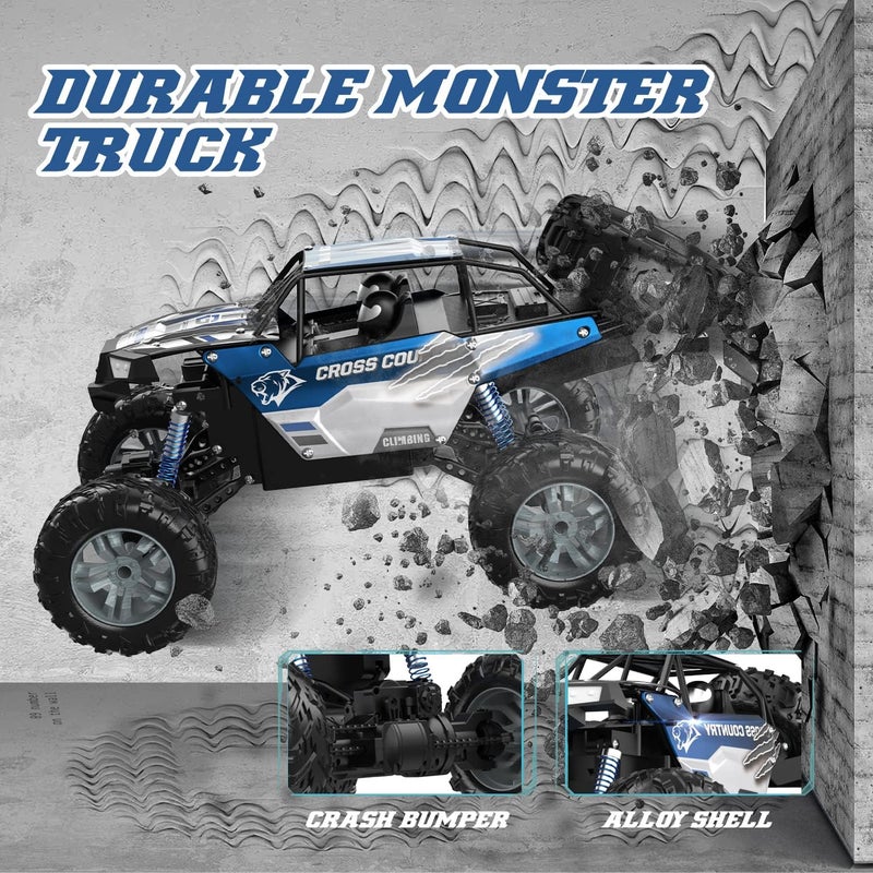 DEERC Large 1:8 Scale Monster Truck for Adults and Boys, Upgraded Remote Control Car with Realistic Sound, 4WD All Terrain RC Toy with 2 Batteries for 80 Minutes Play - Image 5