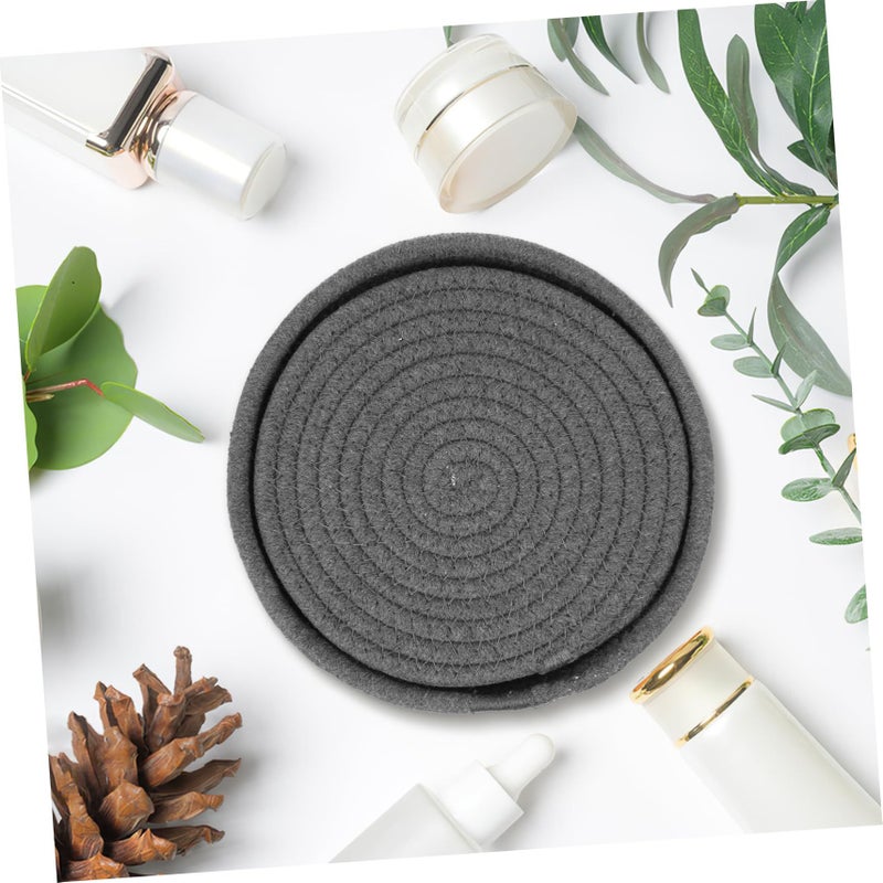 Round Cotton Rope Placemat Set Woven Kitchen Table Mats For Hot Dishes Asian Style - Image 3