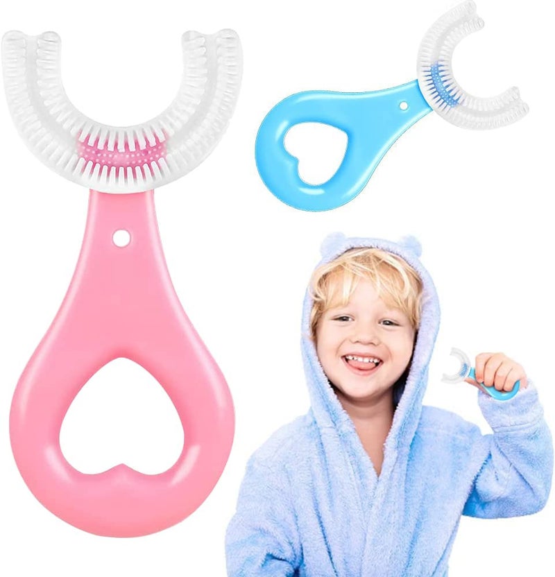 MARMIX Kids U Shaped Toothbrush Manual Training Tooth Brush with Soft Silicone Brush Head Whitening Massage Toothbrush Whole Mouth Toothbrush 360 Oral Teeth Cleaning For 6-12 Years (Multicolor) - Image 4