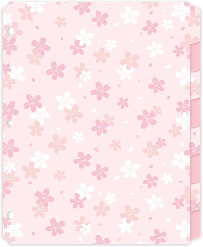 Skydue 8 Tab Binder Dividers with Tabs, Floral Design, Thick Dividers for 3 Ring Binder, Letter Size, Tear-Resistant File Organizers, PinkFloral - Image 1