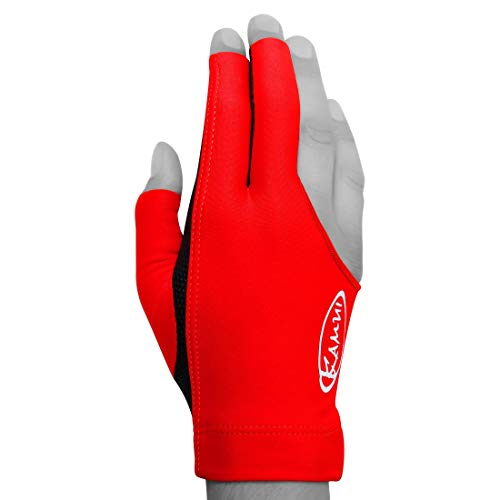 KAMUI Billiard Glove - Quickdry - for Right Hand (Red, X-Small) - Image 2
