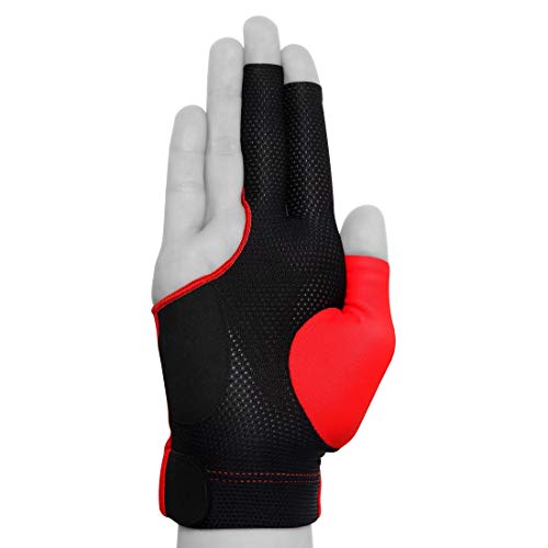 KAMUI Billiard Glove - Quickdry - for Right Hand (Red, X-Small) - Image 3