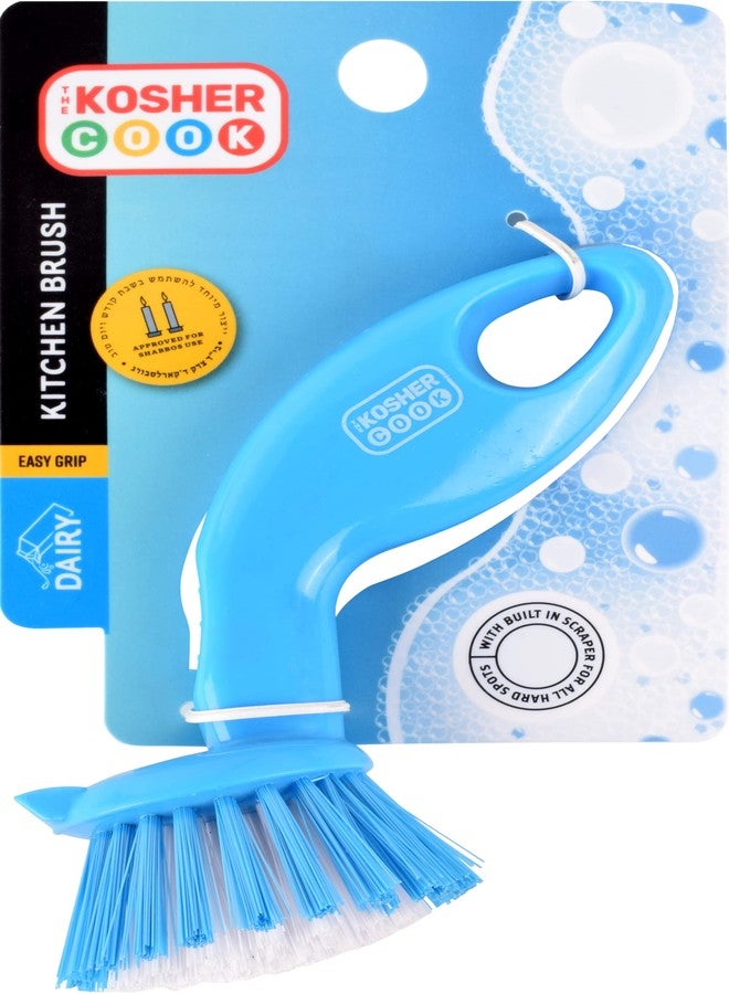 The Kosher Cook Dairy Blue Dish Brush, Dishwashing and Kitchen Cleaning and Scouring, Easy Grip Handle, Gentle Bristles, Color Coded Home and Kitchen Accessories - Image 4
