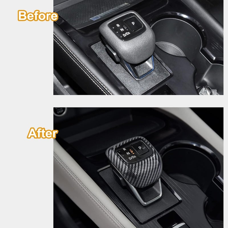 ANFOKAS لإكسسوارات نيسان روج (Nissan Rogue) لعامات 2024، 2023، 2022: غطاء مقبض تغيير الترسات داخل السيارة، غطاء لوحة الترسات، غطاء وحدة التحكم المركزية – بتصميم من الألياف الكربونية - Image 3