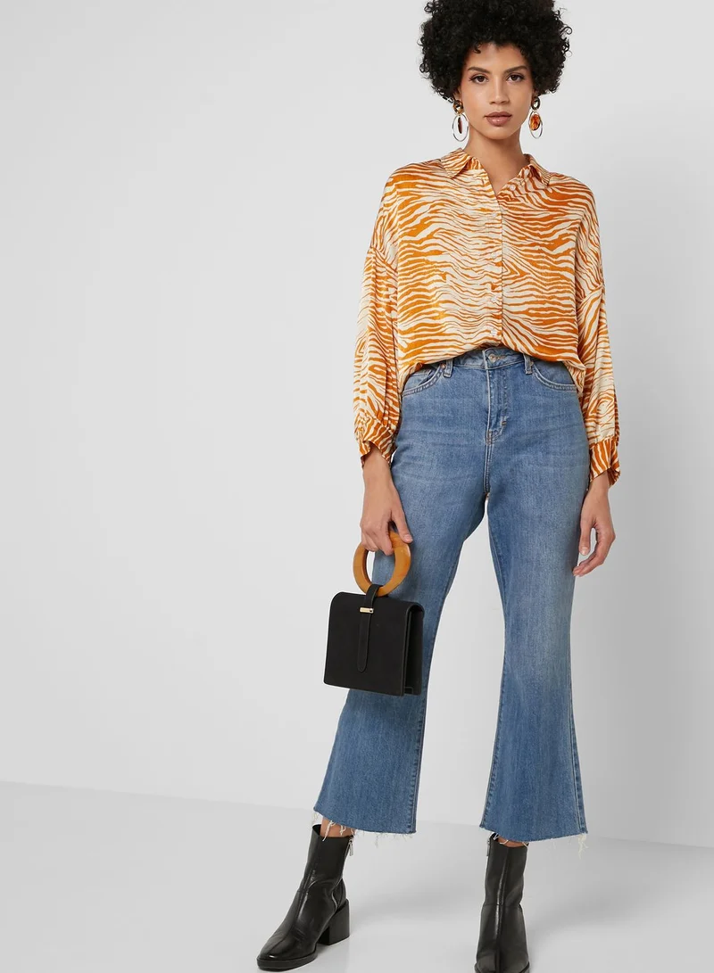 TOPSHOP Zebra Print Shirt