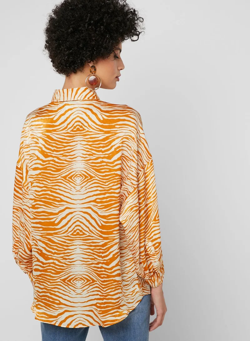 TOPSHOP Zebra Print Shirt