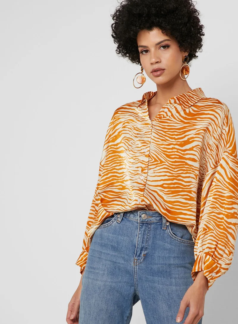 TOPSHOP Zebra Print Shirt