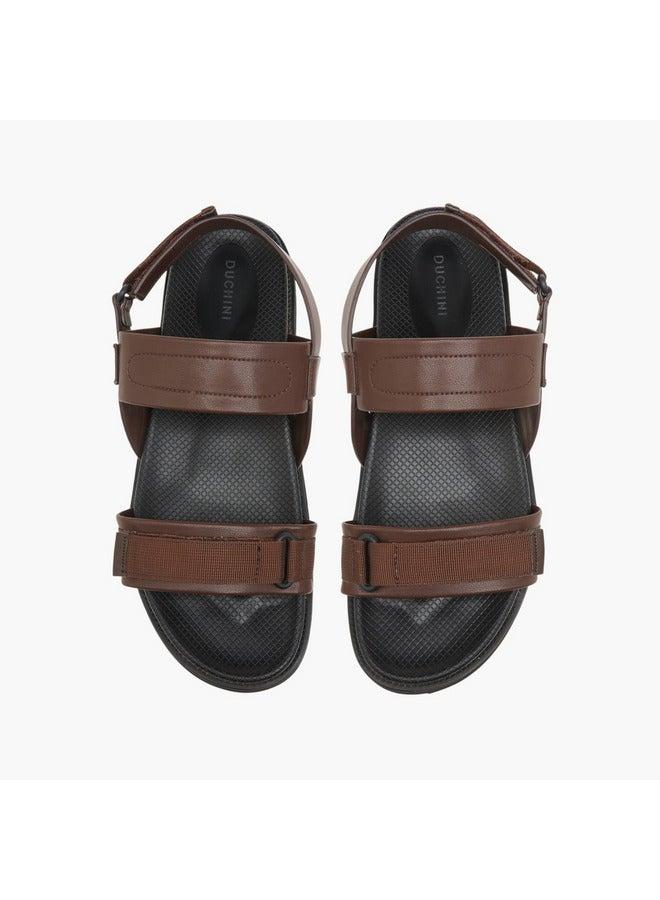 DUCHINI Men's Strap Detail Comfort Sandals with Hook and Loop Closure - Image 3