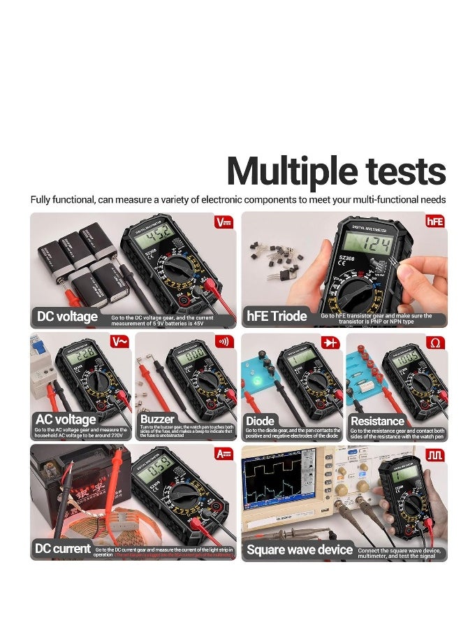 Generic - Multimeter For Resistance Test, 1999 Counts Tester Indication, for Televisions, Refrigerators, Air Conditioners Electronic Device, Various Parameters Like Current, Resistance(Red) - Image 1