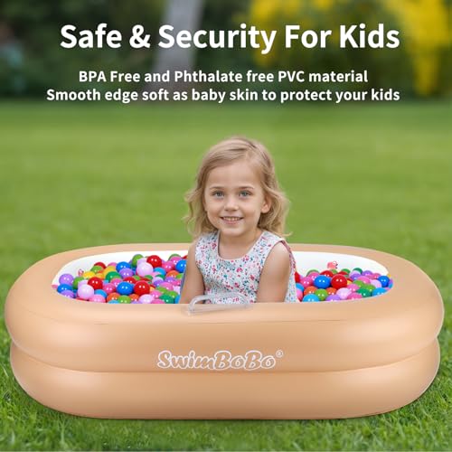Swimbobo Inflatable Baby Bathtub – Soft, Portable Baby Bath for Infants and Toddlers, Easy to Inflate, Waterproof, Ideal for Home and Travel (Basic) - Image 4