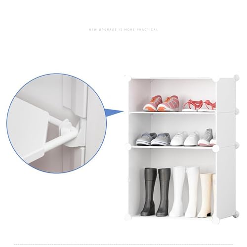 Zemic 10 Shelf DIY Shoe Rack Plastic ^ Multi-Purpose Plastic Shoe Rack for Home Shelves, PP Home with Door for Entryway, Chappal Slipper Shoe Stand (Grey, 10-Shelf-5-Door) - Image 5