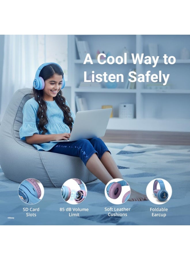 SMD Disney Frozen Bluetooth Wireless Stereo Headphones | Wireless kids headphones with Frozen design, Bluetooth connectivity, soft cushions, adjustable headband, and clear stereo sound - Image 4