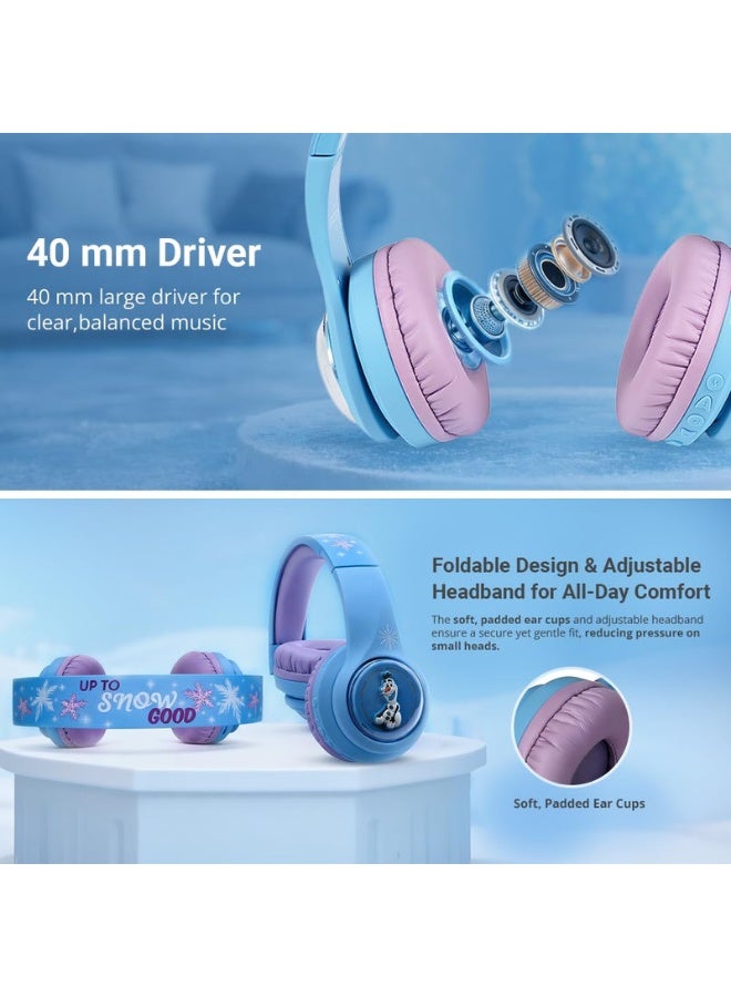 SMD Disney Frozen Bluetooth Wireless Stereo Headphones | Wireless kids headphones with Frozen design, Bluetooth connectivity, soft cushions, adjustable headband, and clear stereo sound - Image 5