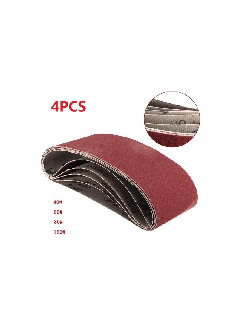 GGOOT Sanding Belts 75x457mm, 4Pcs 40/60/80/120 Assorted Grits Abrasive Sander Belts for Grinding Polishing Derusting  - Image 3