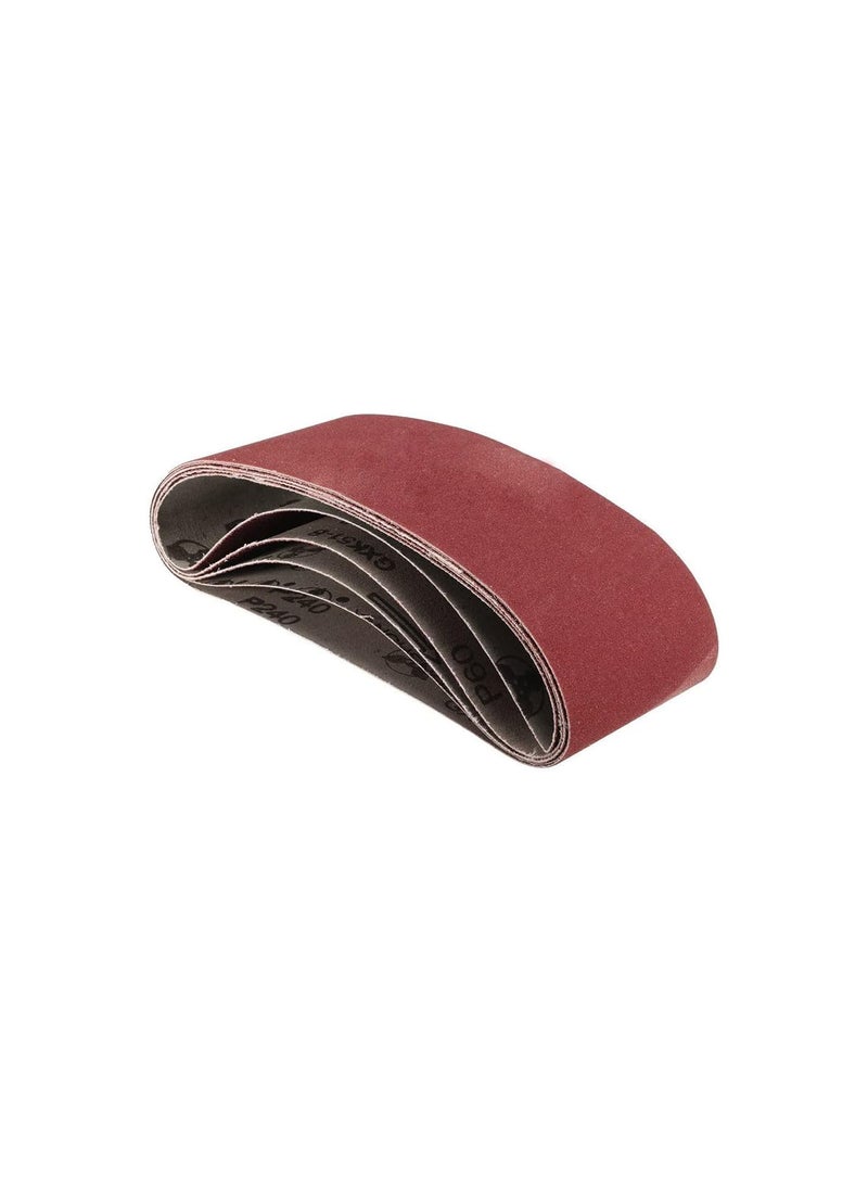 GGOOT Sanding Belts 75x457mm, 4Pcs 40/60/80/120 Assorted Grits Abrasive Sander Belts for Grinding Polishing Derusting  - Image 1