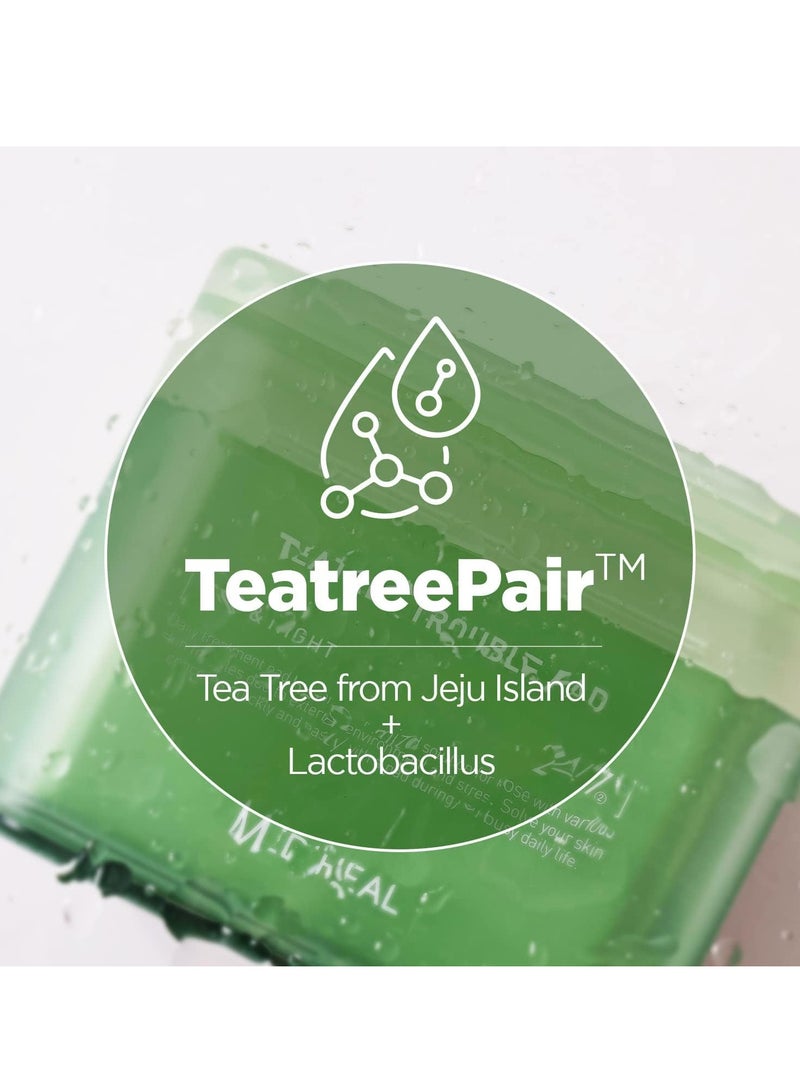 Mediheal Teatree Trouble Pad | Square Cotton Facial Toner Pads With Tea Tree & Lactobacillus | Soothing Pads To Calm Sensitive & Acne Prone Skin-| Vegan Face Gauze Pads | 100 Pads - Image 3
