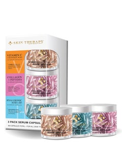 My Beauty Spot Facial Serum Capsules 3 Pack 90pcs Vitamin C Serum Hylunaric Acid Serum Collagen Serum for Face Anti Aging Anti Wrinkle Serum for Fine Lines