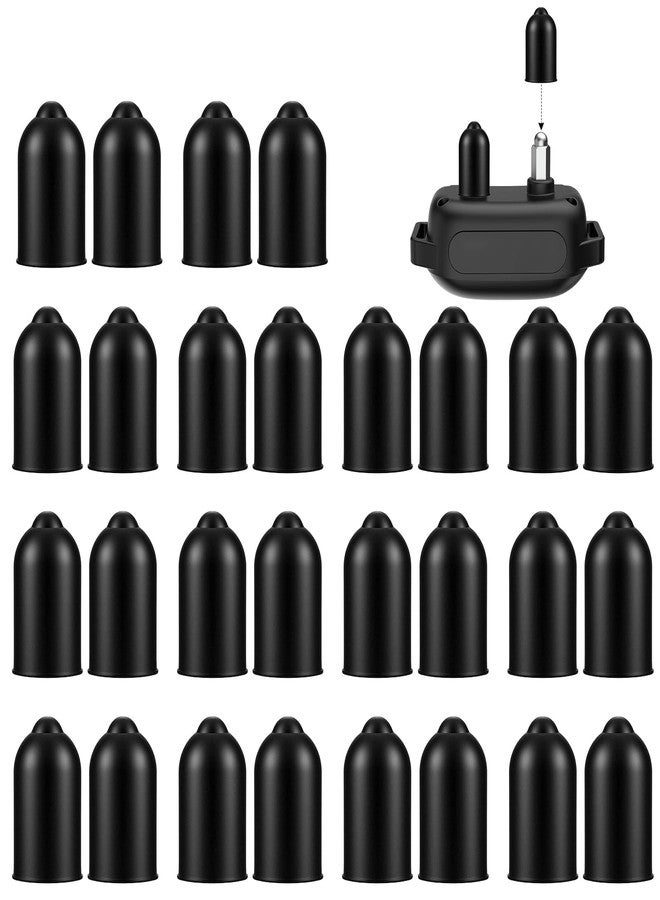 KFHENSOMR 30 Pcs Dog Shock Collar Rubber Tips, Anti Bark Collars Caps Training Collar Replacement Silicone Covers Column Conductive Rubber Prong Sleeve Extra Contact Points for Puppy Dogs - Image 1