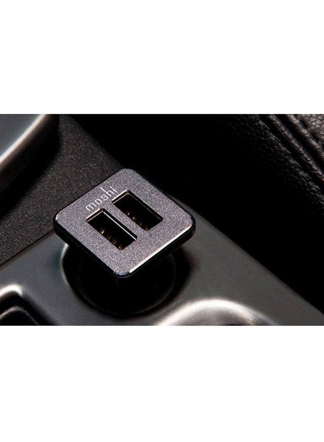 موشي شاحن سيارة بمنفذ USB مزدوج أسود - Image 5