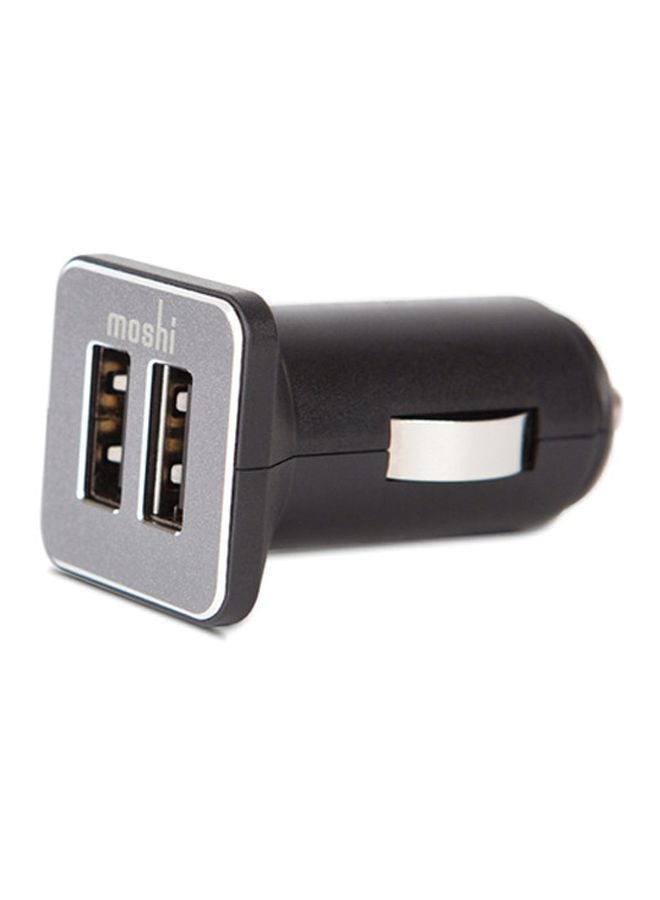 موشي شاحن سيارة بمنفذ USB مزدوج أسود - Image 3