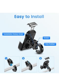 Generic Bike Motorcycle Phone Mount Holder, for ATV/Bicycle/Stroller/Scooter with Security Lock, Non-Slip Anti-Shake Handlebar Clamp, Fit iPhone 13 Pro Max / 12 11 Cellphone 4.5 in-7in  - Image 4