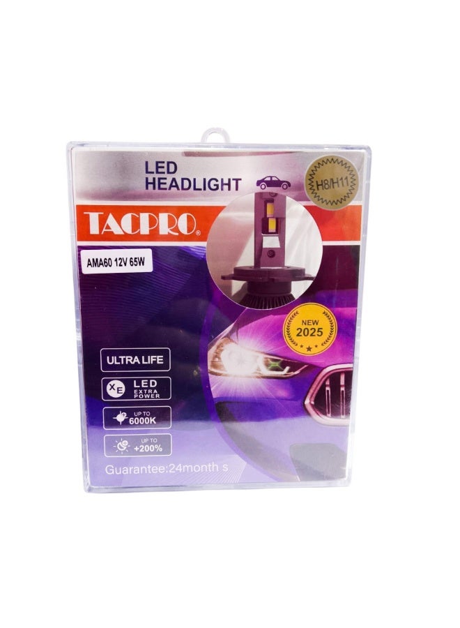 TACPRO LED TACPRO Car Headlight Kit H8/H11 6000K 65W.