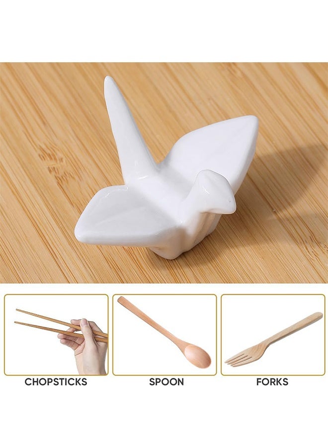 7 Colors Origami Crane Chopstick Rest Ceramic Chopstick Rest Chinese Ceramic Dinner Spoon Fork Brush Pen Holder Set is suitable for countertop tableware home decoration decoration - Image 5