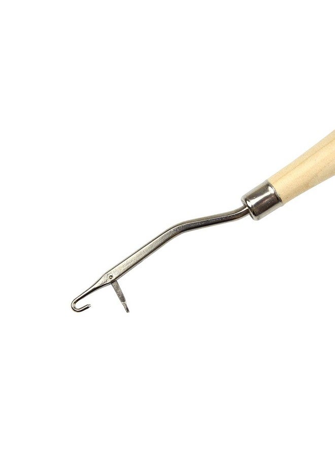 YTBYT 3 Pcs 6.5 Inch Wooden Bent Latch Hook Supplies Tool for Rug Making and Other Crafts - Image 2