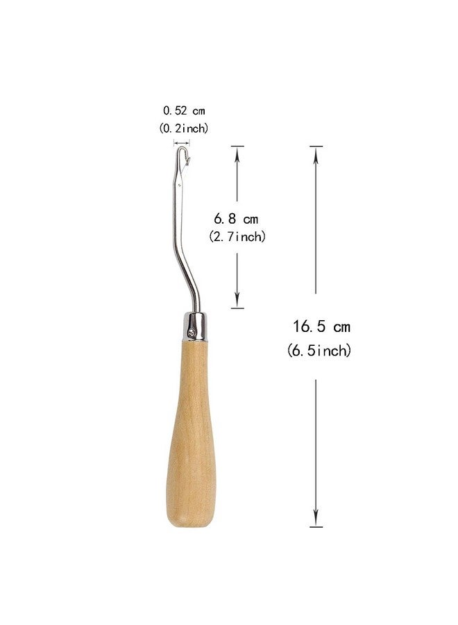 YTBYT 3 Pcs 6.5 Inch Wooden Bent Latch Hook Supplies Tool for Rug Making and Other Crafts - Image 3