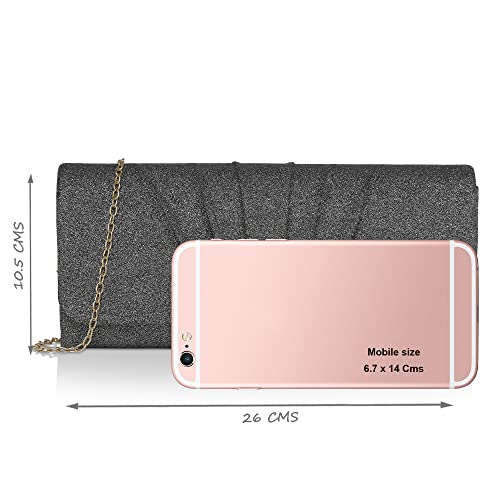 Lavie Women's Dazz Foldover Clutch Black Ladies Purse Handbag - Image 4