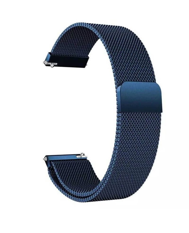 T TECLUSIVE Luxury Magnetic Loop Metal Chain Strap 19mm Compatible for Noise Colorfit Pro 2 / Oxy/Pulse/Beat and Boat Storm Watch | Precise Fit | Adjustable Magnetic Band 19mm Watch Band (Blue) - Image 1