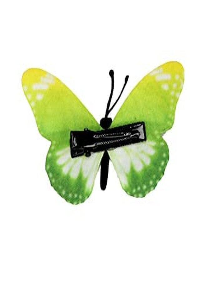 KAVIN Set Of 2 Pieces Hair Claw Clips Mesh Butterfly Design Hair Pins/Hair Ties Pins/Hair Clips For Girls And Women (Green Colour) - Image 5