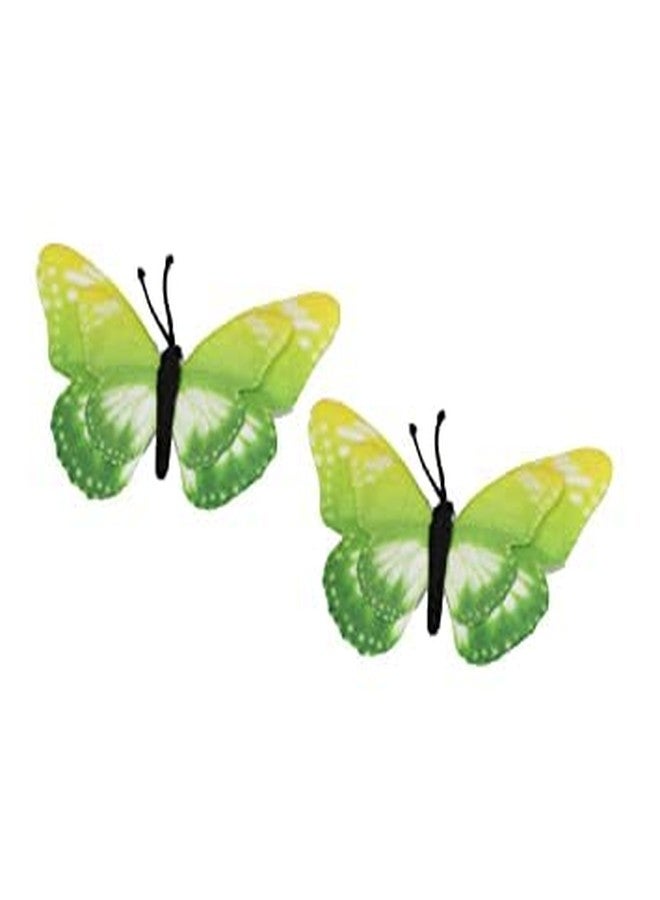 KAVIN Set Of 2 Pieces Hair Claw Clips Mesh Butterfly Design Hair Pins/Hair Ties Pins/Hair Clips For Girls And Women (Green Colour) - Image 2