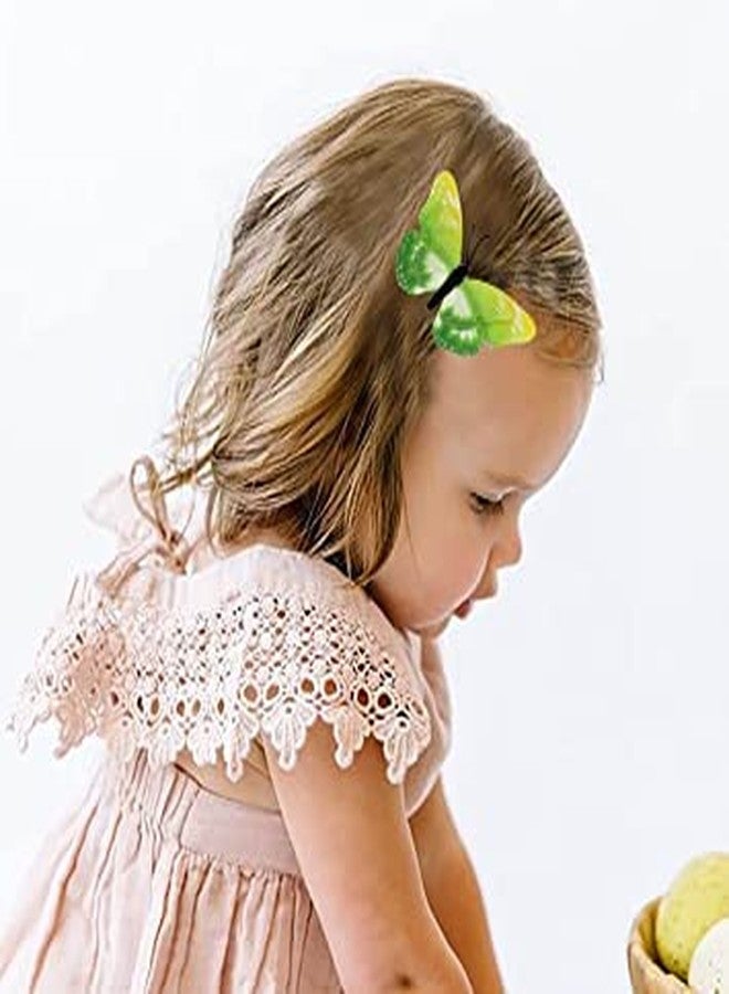 KAVIN Set Of 2 Pieces Hair Claw Clips Mesh Butterfly Design Hair Pins/Hair Ties Pins/Hair Clips For Girls And Women (Green Colour) - Image 4