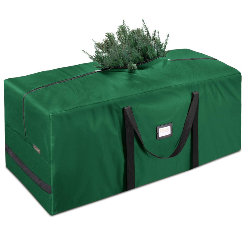 BALEINE 7.5 ft Christmas Tree Storage Bag, Heavy Duty 900D Oxford Fabric with Reinforced Handles and Dual Zippers Wide Opening, Extra Large Storage Container (Green) - Image 1