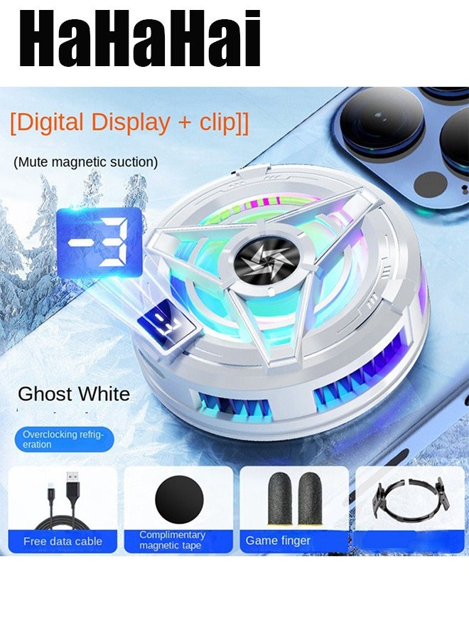 HaHaHai Phone Cooler,Cooling Fan for Mobile ,Mobile Cooler Semiconductor,Real-time Temperature Display,Color Cycle Cell Semiconductor Phone Cooler Compatible with Phone/Switch/Pad/Laptop,Fit for Gaming,Outdoor Vlog for Universal iPhone/Android Smartphone  - Image 1
