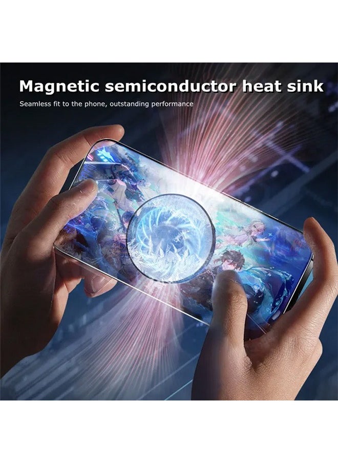 Phone Cooler,Cooling Fan for Mobile ,Mobile Cooler Semiconductor,Real-time Temperature Display,Color Cycle Cell Semiconductor Phone Cooler Compatible with Phone/Switch/Pad/Laptop,Fit for Gaming,Outdoor Vlog for Universal iPhone/Android Smartphone