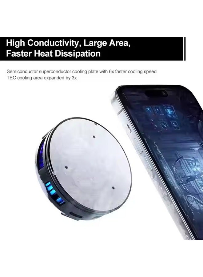 هاهاهاي مبرد جوال،مبرد،مبرد الهاتف، مروحة تبريد الهاتف المحمول، أشباه موصلات تبريد الهاتف المحمول، عرض درجة الحرارة في الوقت الفعلي، أشباه موصلات بطارية متغيرة الألوان، مبدد حرارة الهاتف المحمول، متوافق مع الهواتف المحمولة/Switch/iPad، مناسب للألعاب مثل PUBG والتدوين بالفيديو في الهواء الطلق، متوافق مع الهواتف الذكية العامة من iPhone/Android وiPad. - Image 5