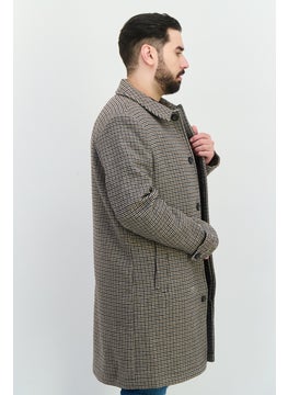 Men Houndstooth Print Trench Coat, Tan Combo - pzsku/Z2730F4CC987FC178E3A3Z/45/_/1738937683/c34d08e1-452d-4c0e-98f2-6821005a4dd1