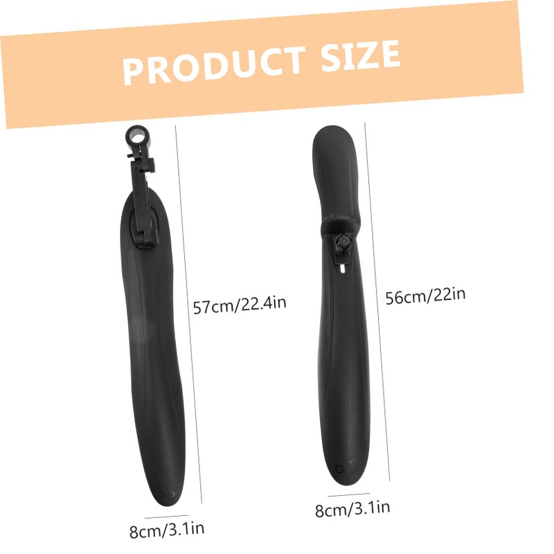 Universal Bike Mudguards Set of 2 Durable Plastic Easy Install for Mountain Bicycle - Image 3