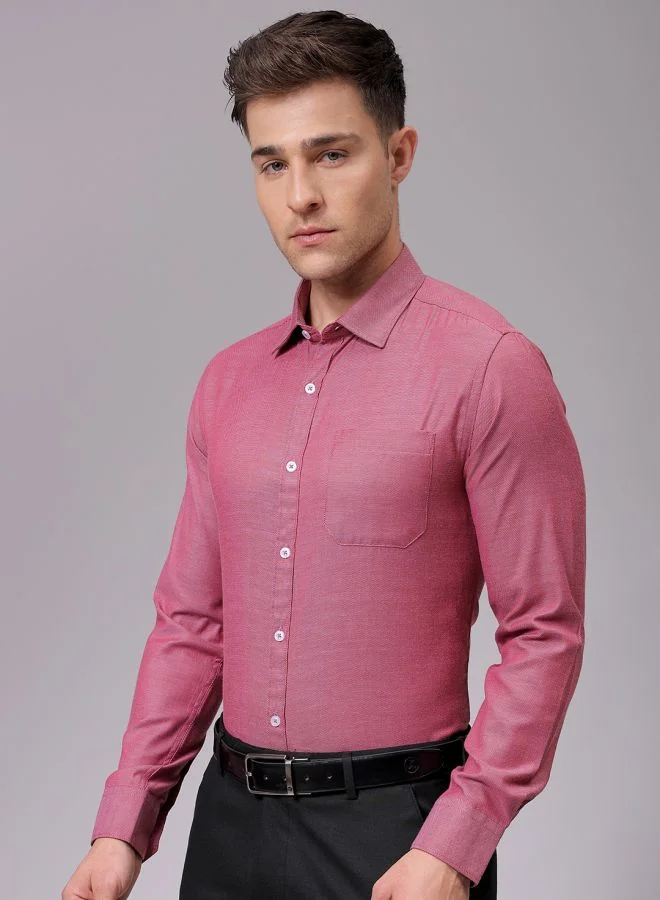 The Indian Garage Co Men Slim Fit Solid Full Sleeves Cutaway Collar Formal Shirt